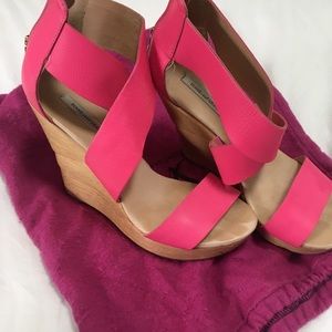 Diane von furstenburg hot pink heels
